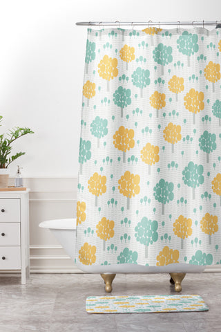 Gabriela Larios Arboreum Shower Curtain And Mat
