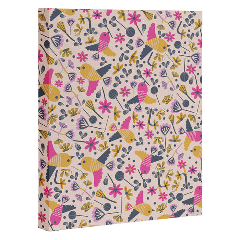 Gabriela Larios Birds and Leaves Art Canvas