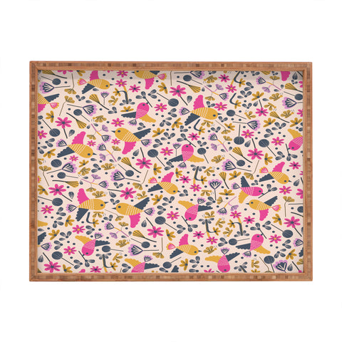 Gabriela Larios Birds and Leaves Rectangular Tray
