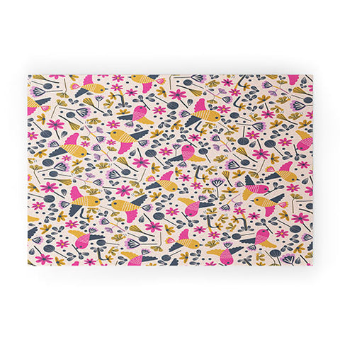 Gabriela Larios Birds and Leaves Welcome Mat