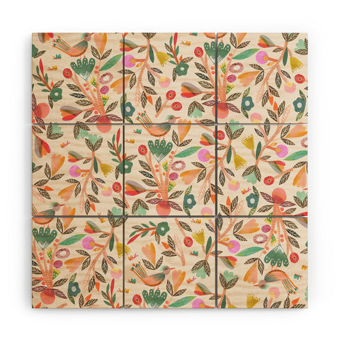 Gabriela Larios Birdsong Wood Wall Mural