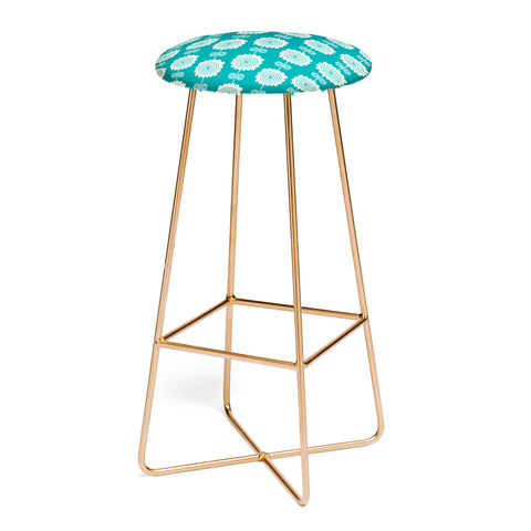 Gabriela Larios Blue Flowers Bar Stool