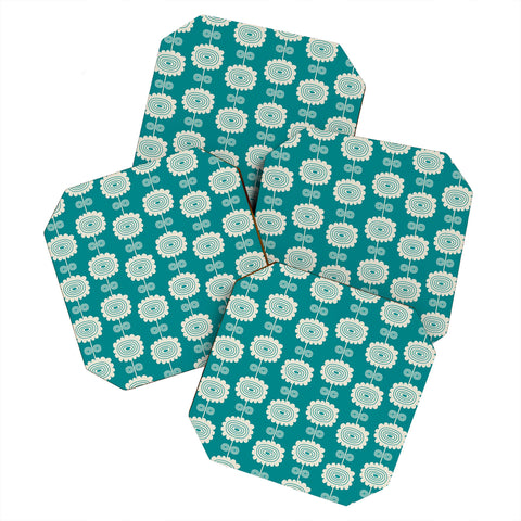 Gabriela Larios Blue Flowers Coaster Set