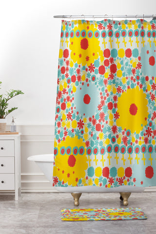 Gabriela Larios Blumenfield Bright Shower Curtain And Mat
