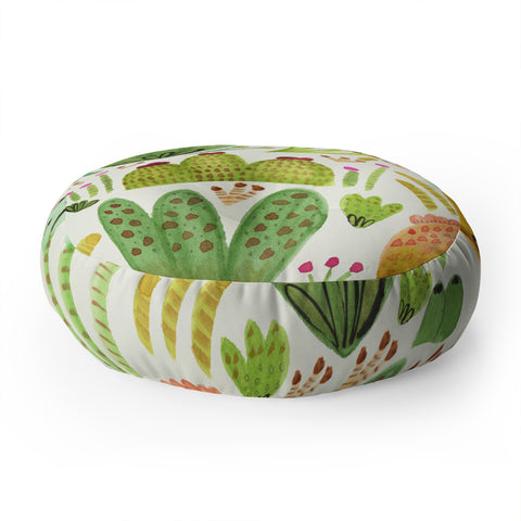 Gabriela Larios Cacti Garden Floor Pillow Round
