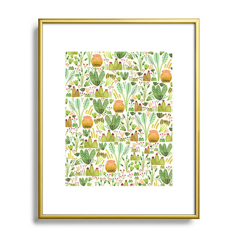 Gabriela Larios Cacti Garden Metal Framed Art Print