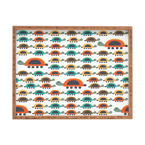 Gabriela Larios Colorful Turtles Rectangular Tray