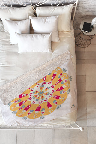 Gabriela Larios Crown Of Fishes Fleece Throw Blanket