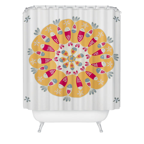 Gabriela Larios Crown Of Fishes Shower Curtain