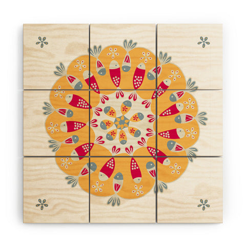 Gabriela Larios Crown Of Fishes Wood Wall Mural