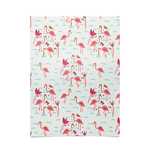 Gabriela Larios Flamingo Scene Poster