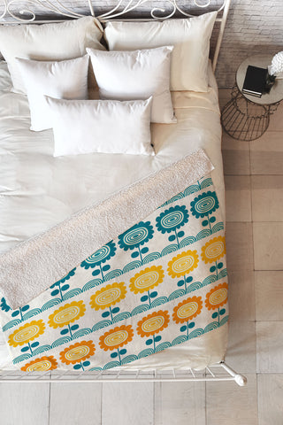 Gabriela Larios Flores Del Tortuguero Fleece Throw Blanket