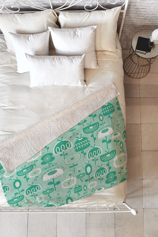 Gabriela Larios Flowers Garden Fleece Throw Blanket