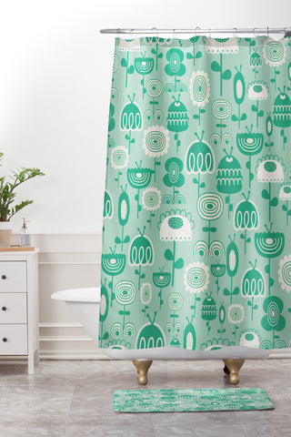 Gabriela Larios Flowers Garden Shower Curtain And Mat