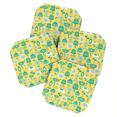 Gabriela Larios Flowers In A Sunny Garden Coaster Set