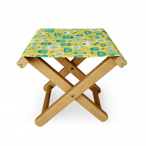 Gabriela Larios Flowers In A Sunny Garden Folding Stool