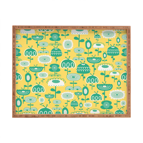 Gabriela Larios Flowers In A Sunny Garden Rectangular Tray