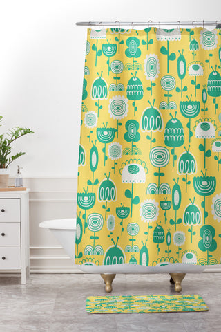 Gabriela Larios Flowers In A Sunny Garden Shower Curtain And Mat