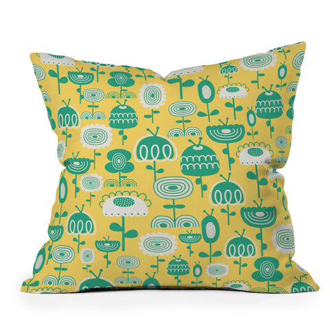 Gabriela Larios Flowers In A Sunny Garden Throw Pillow