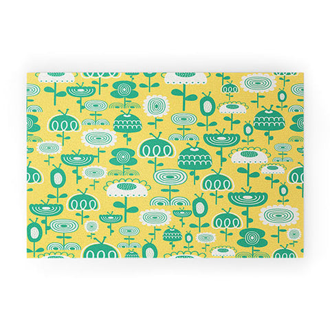 Gabriela Larios Flowers In A Sunny Garden Welcome Mat