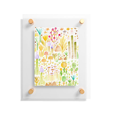 Gabriela Larios Jardin de Cactus y Hongos Floating Acrylic Print