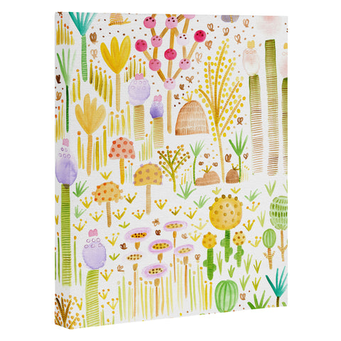 Gabriela Larios Jardin de Cactus y Hongos Art Canvas
