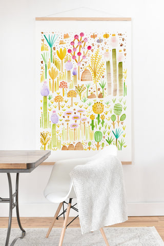 Gabriela Larios Jardin de Cactus y Hongos Art Print And Hanger