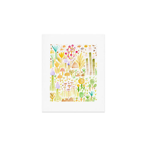 Gabriela Larios Jardin de Cactus y Hongos Art Print