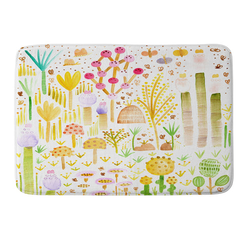 Gabriela Larios Jardin de Cactus y Hongos Memory Foam Bath Mat