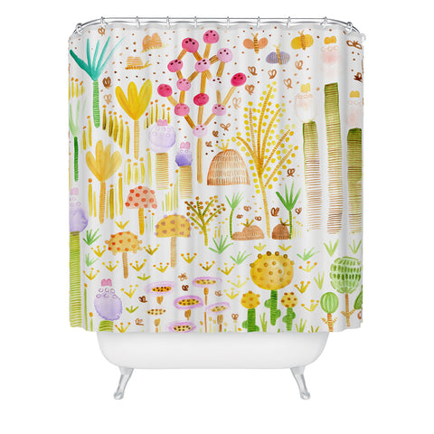 Gabriela Larios Jardin de Cactus y Hongos Shower Curtain
