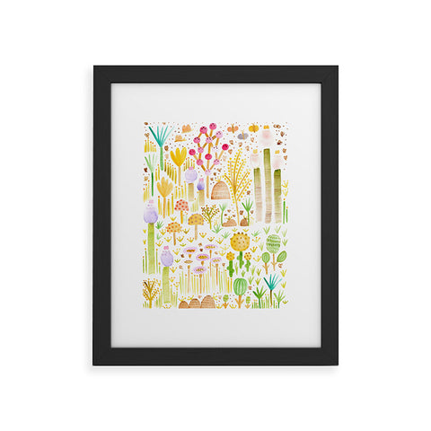 Gabriela Larios Jardin de Cactus y Hongos Framed Art Print