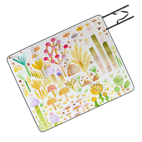 Gabriela Larios Jardin de Cactus y Hongos Picnic Blanket