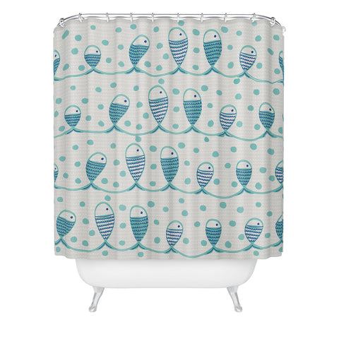 Gabriela Larios Mare Peces Shower Curtain