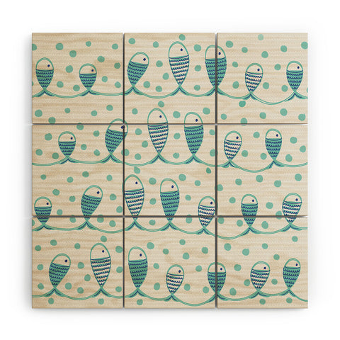 Gabriela Larios Mare Peces Wood Wall Mural