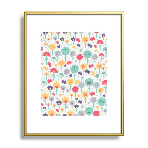 Gabriela Larios Mochi flowers Metal Framed Art Print