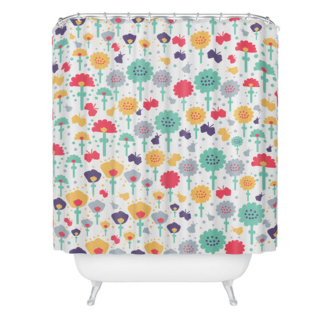 Gabriela Larios Mochi flowers Shower Curtain