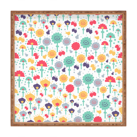 Gabriela Larios Mochi flowers Square Tray