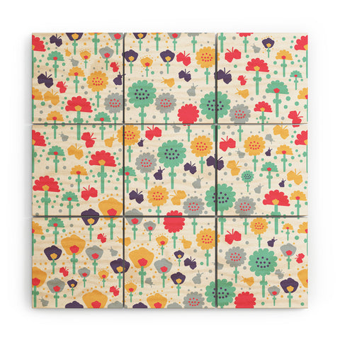 Gabriela Larios Mochi flowers Wood Wall Mural