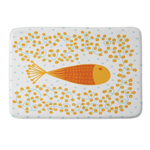 Gabriela Larios Ovopez Orange Memory Foam Bath Mat