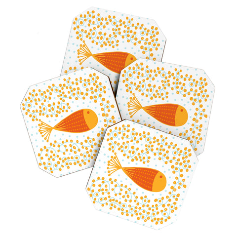 Gabriela Larios Ovopez Orange Coaster Set