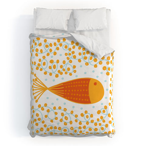 Gabriela Larios Ovopez Orange Duvet Cover