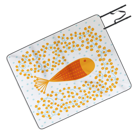 Gabriela Larios Ovopez Orange Picnic Blanket