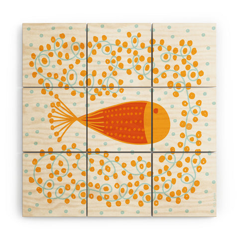 Gabriela Larios Ovopez Orange Wood Wall Mural