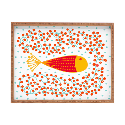 Gabriela Larios Ovopez Red Rectangular Tray