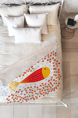 Gabriela Larios Ovopez Red Fleece Throw Blanket