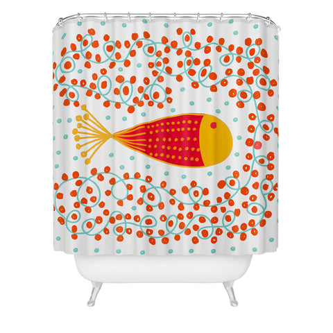 Gabriela Larios Ovopez Red Shower Curtain