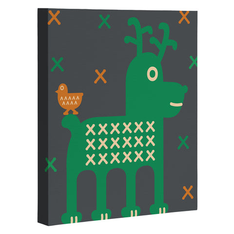 Gabriela Larios Reindeer And Birdy Art Canvas