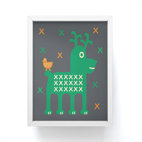 Gabriela Larios Reindeer And Birdy Framed Mini Art Print