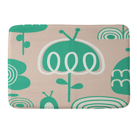 Gabriela Larios Salmon Garden Memory Foam Bath Mat