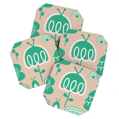 Gabriela Larios Salmon Garden Coaster Set